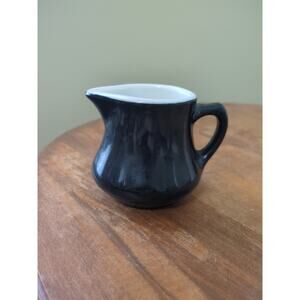 Vintage Mini Homer Laughlin Black And White Pitcher